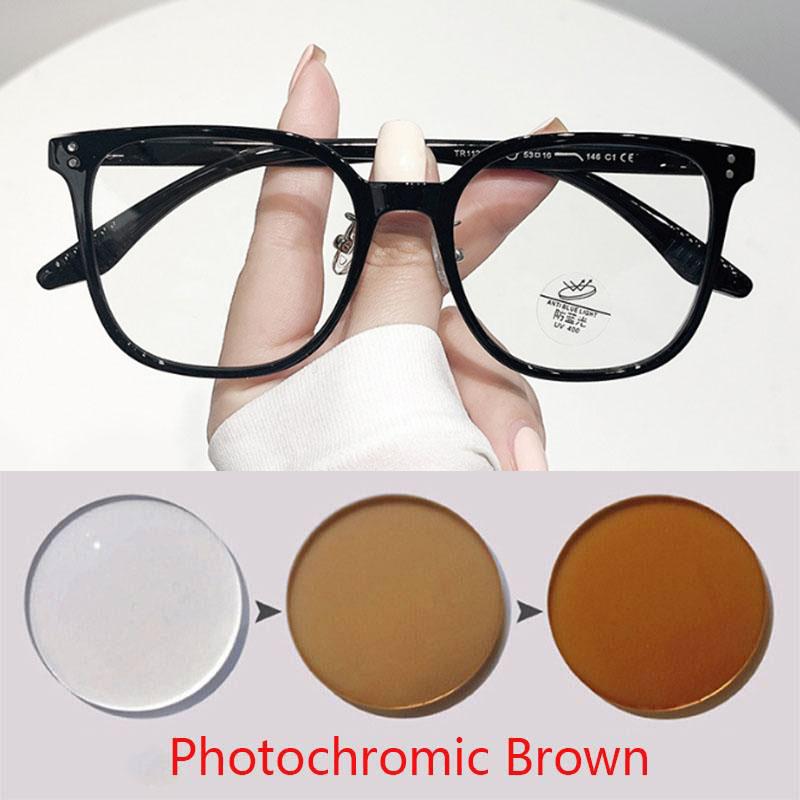 Oversize Square TR90 Frame Rivet Myopia Spectacles With Cylinder 0 -0.5 -0.75 To -6.0 , Hyperopia +0.5 To +6.0