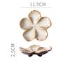 Retro Kiln-Baked Ceramic Petal-Shaped Dipping Plate, Lightweight Seasoning & Sauce Dish for Home & Restaurant Use