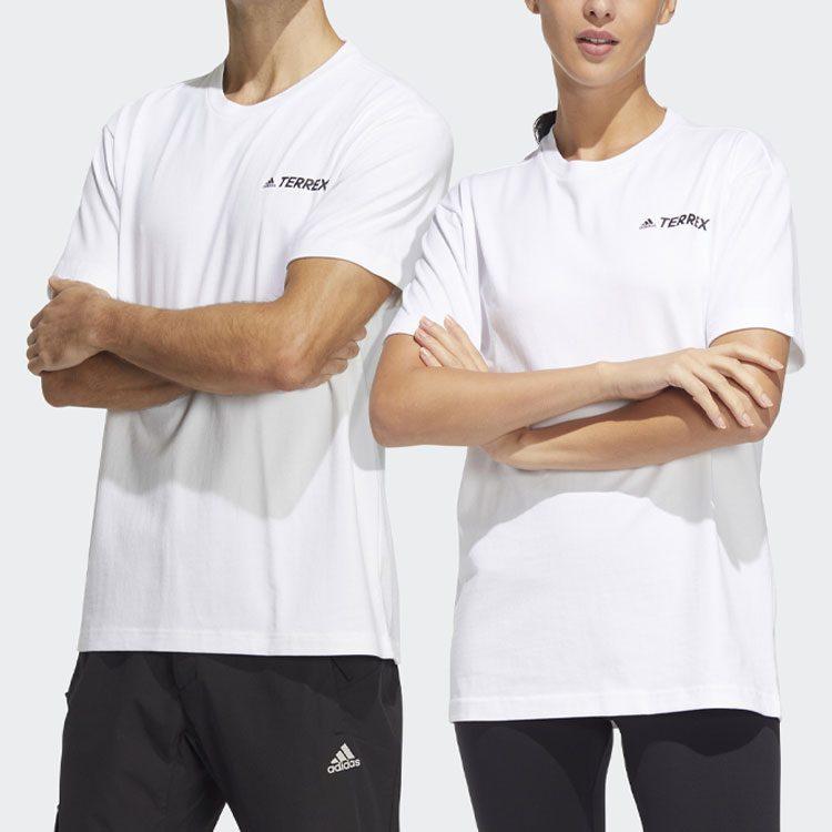 Adidas T Shirts Unisex White Crew Neck Moderate Straight Fit HM3548
