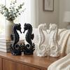 2PCS Minimalist Coral Base Seahorse Statue Double Seahorse Seahorse Table Decor  Gift Giving