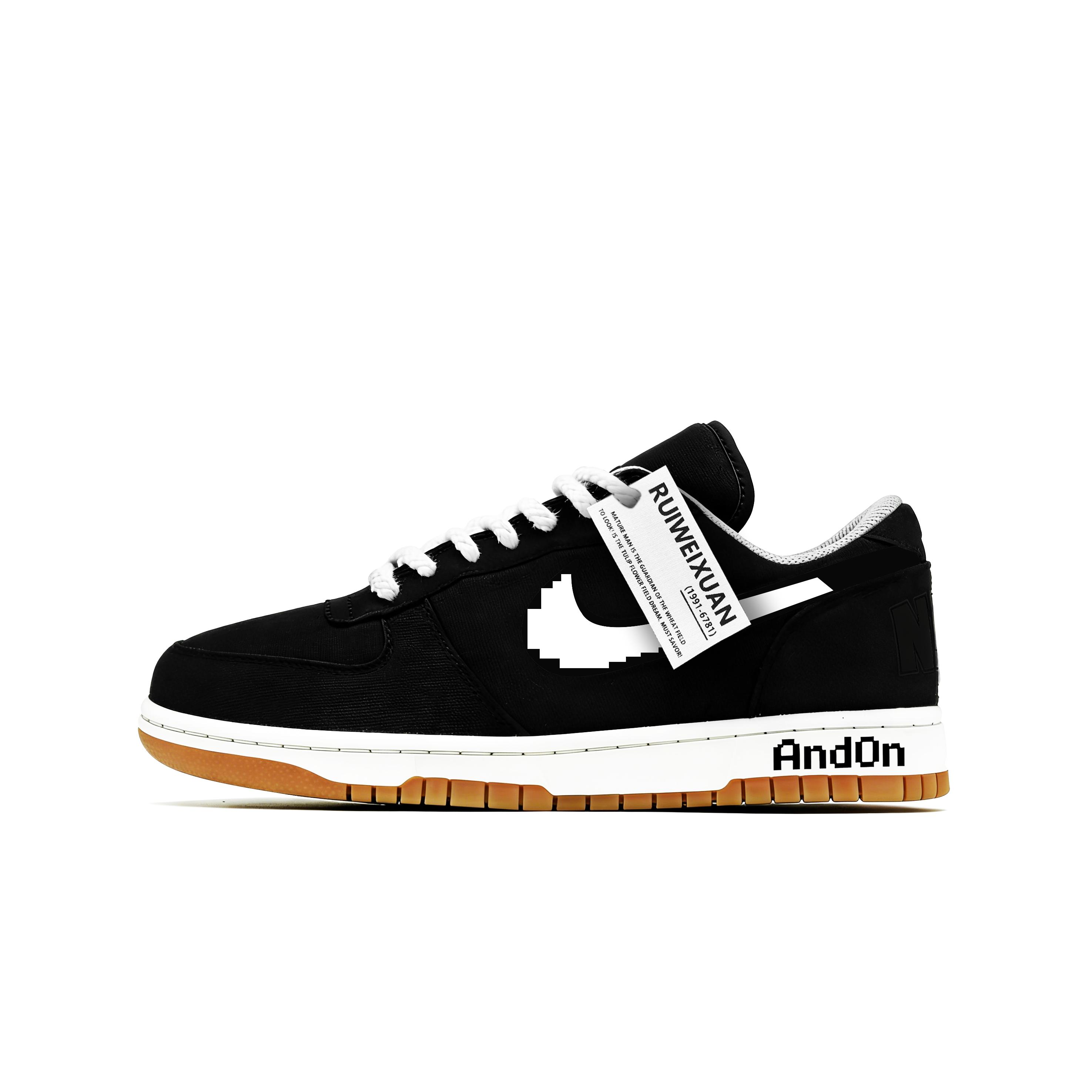 

Nike Big Black Hole Pixel Abrasion Resistant Low top Skateboard Shoes Unisex Black White 854166-003(Team1274-) 42