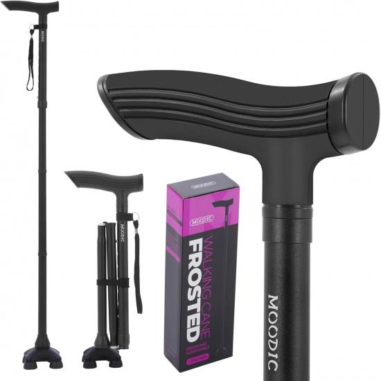 Walking Canes for Tall Men Women 6 ft 1 in and Above. Foldable; Adjustable; Comfortable Grip and Sturdy Base Extra Long Cane Easy to Travel