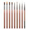 9PCS UV Gel Nail Brush Liner DIY Painting Pen Manicure Acrylic Drawing Brush for Nail Art Design Nails Tip Display Painting Tool