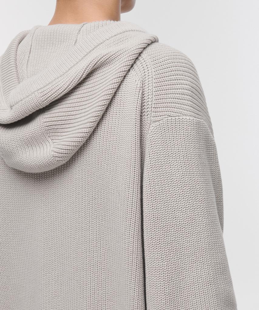 MUSINSA STANDARD Ribbed Knit Hooded Zip-Up [Dusty Cream]
