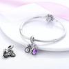 Charms Platapurple Bicycle Flower Couple Beads Pendant Fit Originalbracelets Charms For Women Jewelry Diy Making Gifts