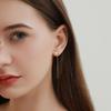 Heart Threader Earrings for Women, Stainless Steel Long Chain Drop Earrings, Love Shape Threader