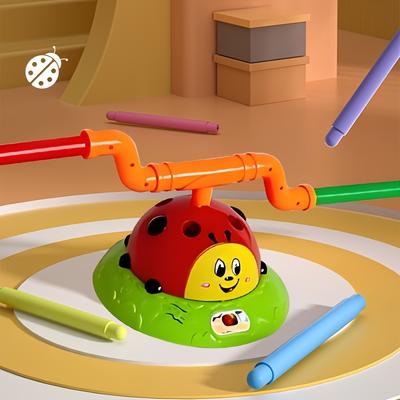 Ladybug Shaped Jump Rope Toy for Kids Interactive Indoor/Outdoor Sensory Training Parent Child Bonding Game with 4 Colorful Elastic Ropes