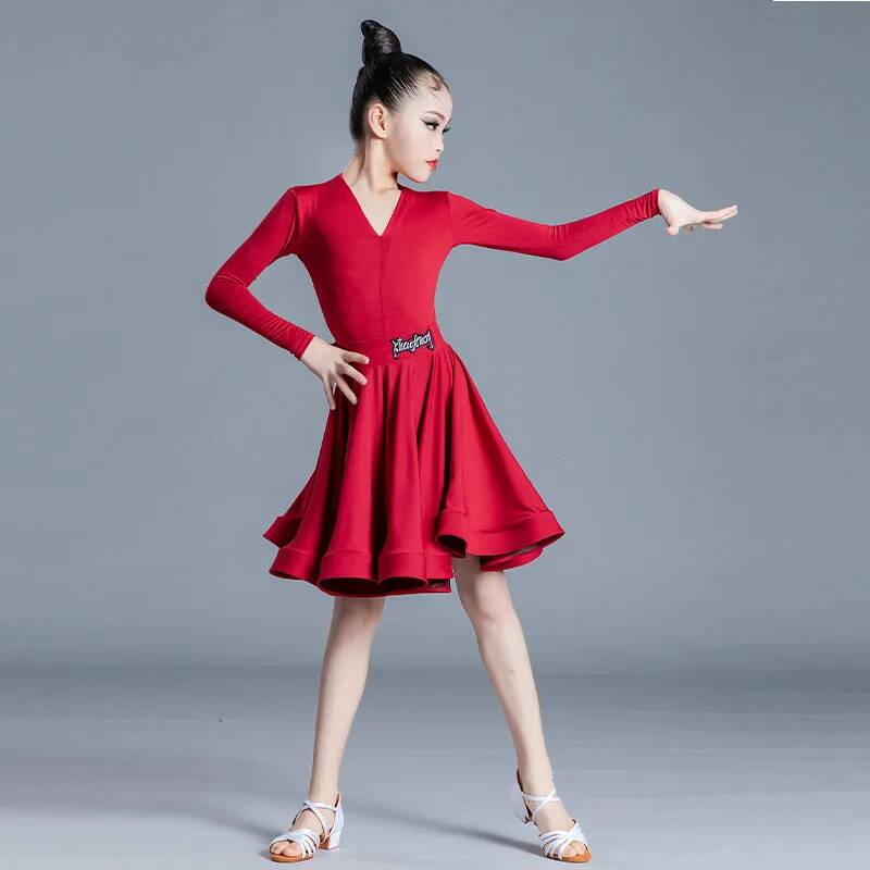 Ballroom Latin Dance Suit Dress Competition Girls Skirts Practice Wear Clothes Dancing Costume Tango Samba Cha Cha Two Piece