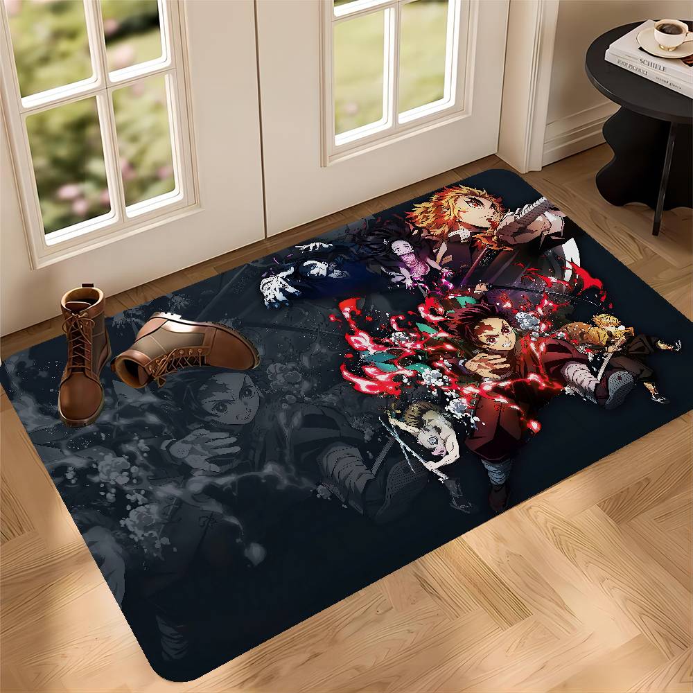 Anime Demon Slayer Floor Mat Retro Multiple Choice Living Room Kitchen Rug Non-Slip Modern Home Decor