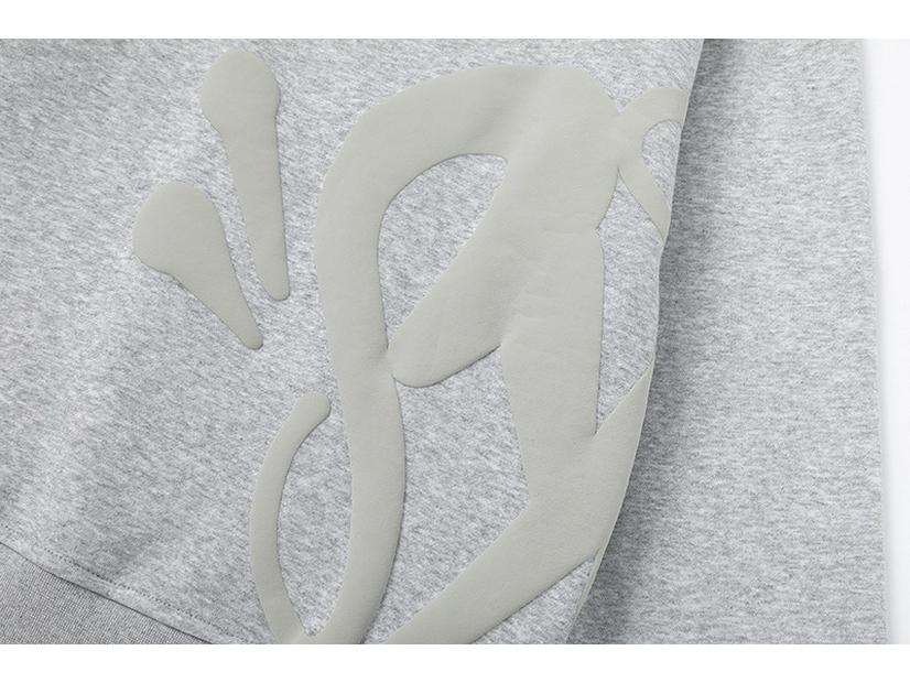 Synaworld Męski Hip Hop Streetwear Bluza z kapturem z okrągłym dekoltem i pluszowym podszyciem & Luźny komplet sportowy