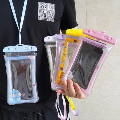 Cartoon Mobile Phone Waterproof Bag Swimming Diving Touch Screen Protective Case Air Bag Floating Drift Hanging Neck Mobile Phone Airtight Bag