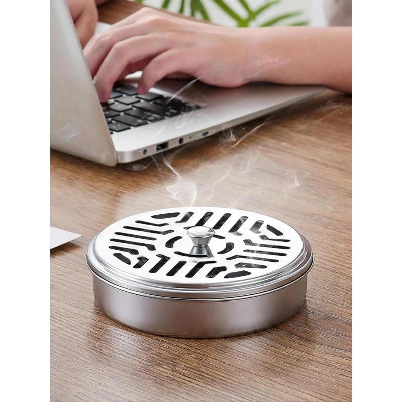 1Pc Household Mosquito-Repellent Incense Rack with Lid, Round Mosquito-Repellent Incense Tray Mosquito-Repellent Incense Box