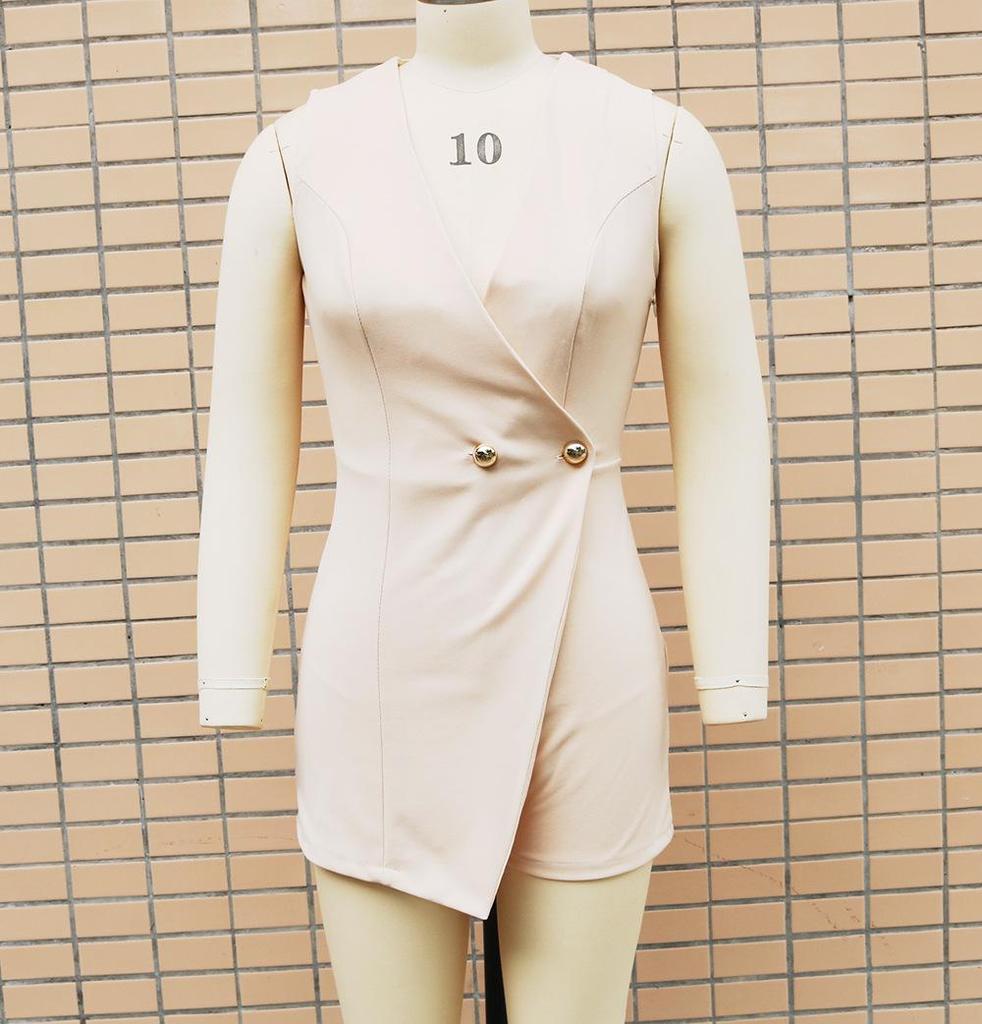 European & American Women's Sleeveless Slim Office Jumpsuit - Spring/Summer Fashion
