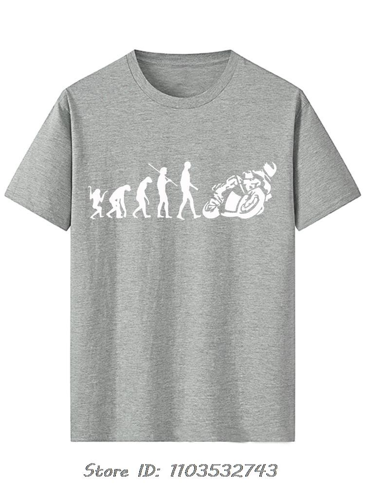 Summer Fashion Oversized T-shirt Cool Men's Clothing Cotton Tshirt Evolution Motorbiker Motorcycles Casual Fitness T Shirt