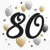 Procos 80th Birthday Napkins 33 X 33 Cm White/Gold Paper 20 Pieces
