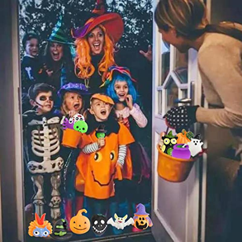 1050 STUKS Halloween Squishies Mochi Sensorisch Speelgoed Zacht Duw Stressverlichter Knijpspeeltjes voor Kinderen Halloween Cadeaus Goodie Bag Vulling