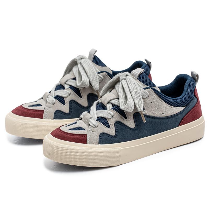 Fashion Skateboard Sneakers Men's Low Top Sneakers Lightweight Non-Slip Comfort Causal Walking Shoes for Male