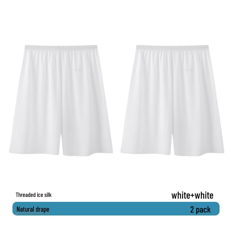 Men's Summer Ice Silk Pajama Pants, Plus Size, Lightweight, Loose-Fit, Five-Point Shorts