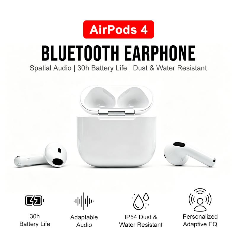 TWS Wireless Earbuds Compatible AirPods 4 Active Noise Cancellation Spatial Audio IP54 Sweatproof Bluetooth Headphones