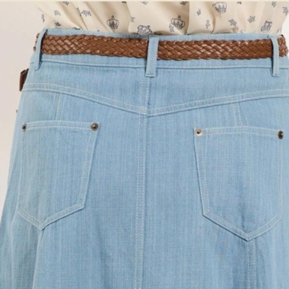 Bcbg Denim Pleated Skirt B5m3s202