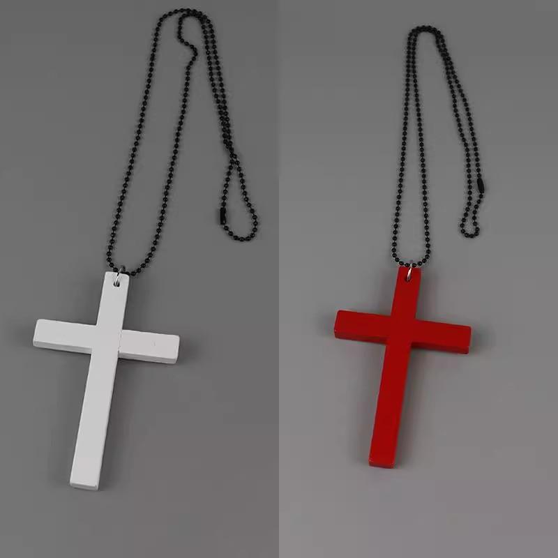 1-3pcs Trendy Cool Punk Gothic Wood Cross Pendant nNecklace for Women Men Vintage Black Hip Hop Y2k Necklace Party Jewelry Gift