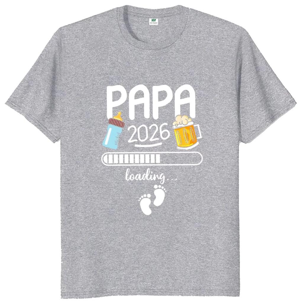 Papa 2026 Funny Future Dad Beer Lovers Printed T-shirts Graphic T-shirts High Quality Men's Short Sleeve T-shirts Men's Tops