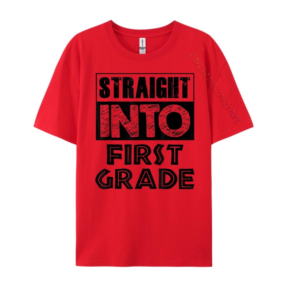 

Straight Into First Grade 1st Grader Black Shirt Graphic Tees Luxury T-Shirt St Patrick s Day Classic S