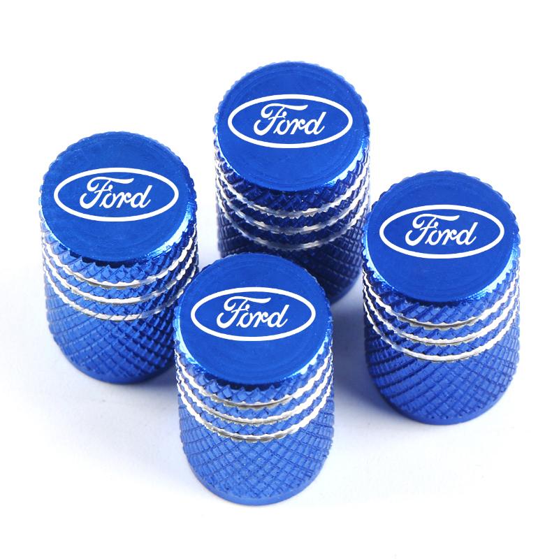 Aluminum Alloy Car Wheel Tire Valve Caps Tyre Rim Stem Covers Airdust Waterproof For Ford Fiesta EcoSport ESCORT focus 1 focus 3 RA9