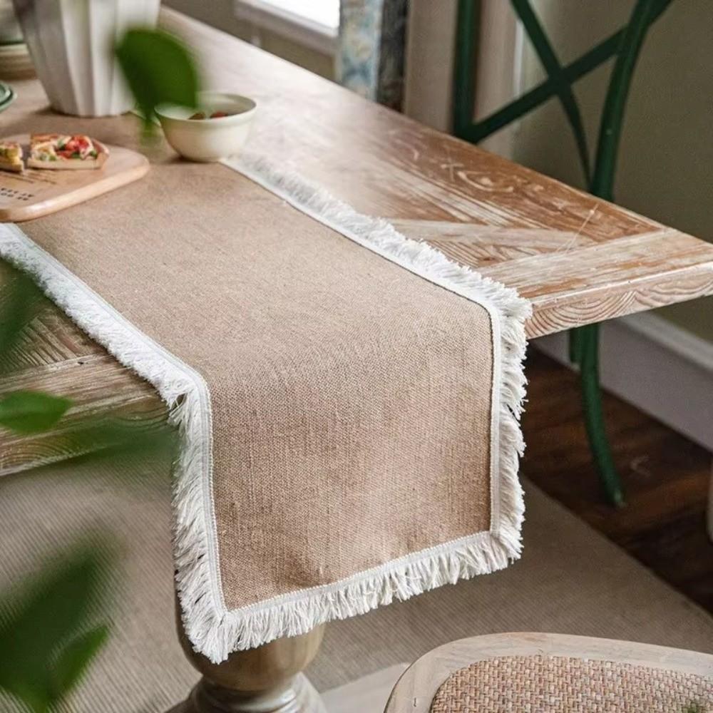 Woven Texture Jute Table Runner Jute Machine Wash or Brush New Burlap Table Runner Wedding Party