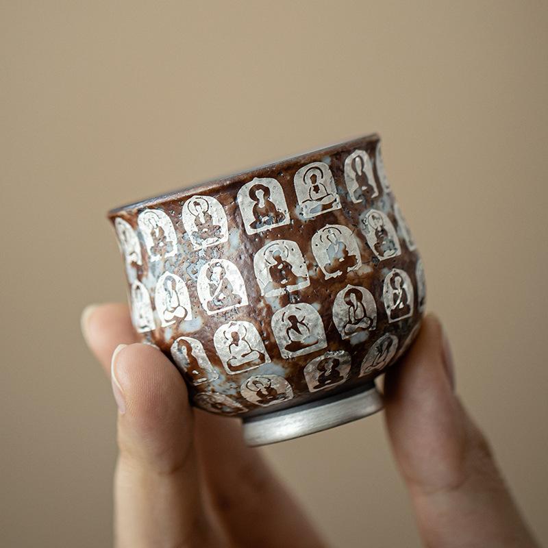 Alte Fels Schlamm Meister Tasse Keramik Teetasse Chinesische Kung Fu Teeware Kreative Teeschale Trinkgeschirr Dunhuang Kleine Probierbecher Haushalt