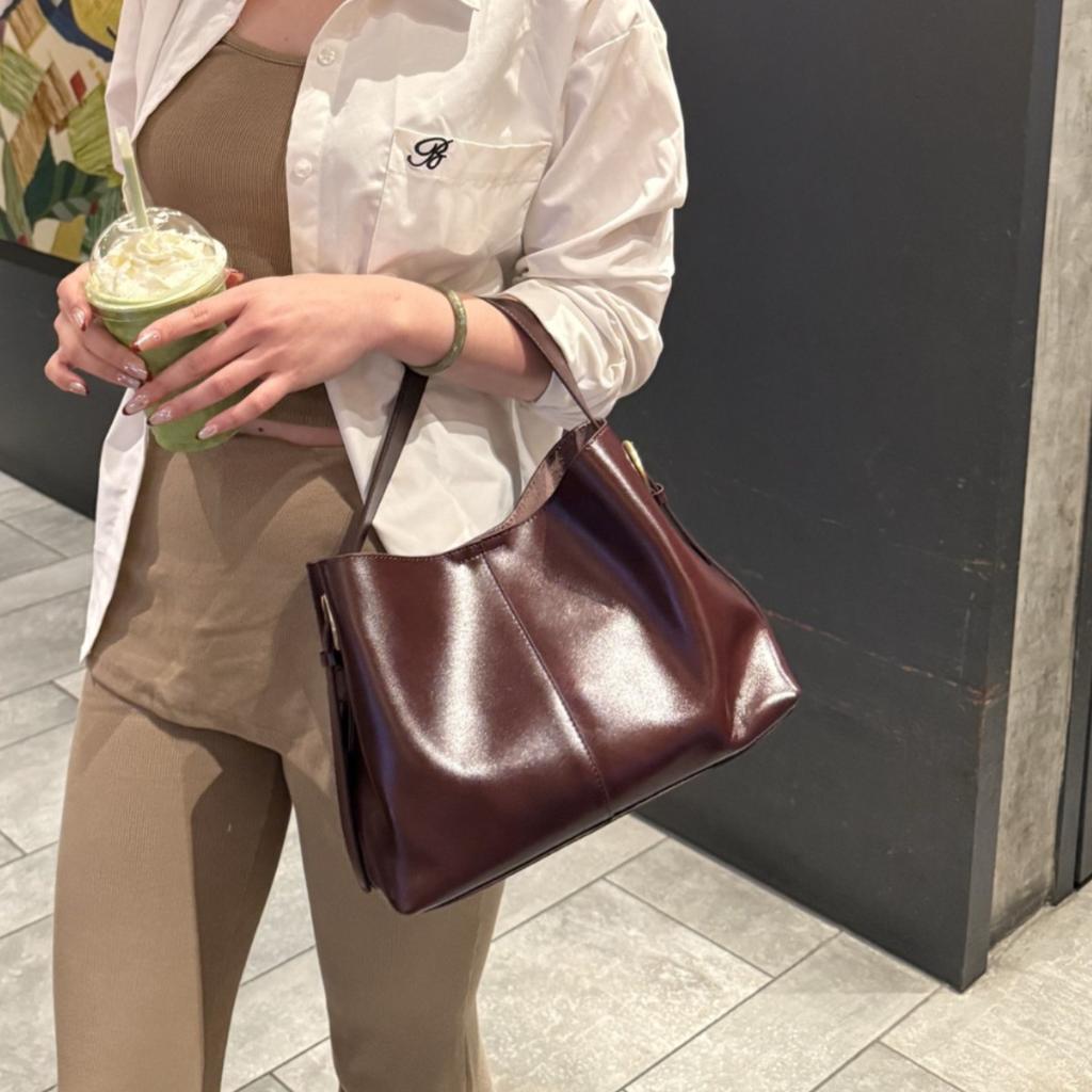 Women's Top Layer Leather Tote Bag 2025 New Style Women's Large Capacity Casual Single Shoulder Bag Genuine Leather Women's Bag