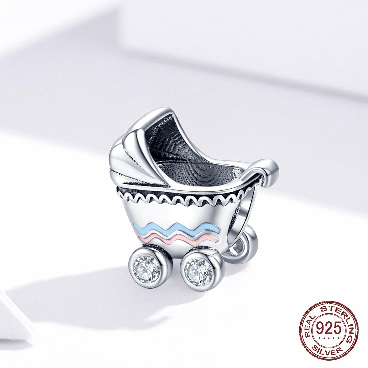 

925 стерлингового серебра life детская коляска металлические бусины шарм для браслета ребенок день рождения подарок против аллергии