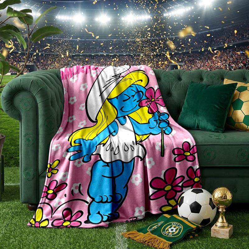 Smurfette's Adventure Throws Blanket Flannel Blankets Plush for Couch Bed Gifts for Men Women Travel picnic blanket Christmas fan gifts