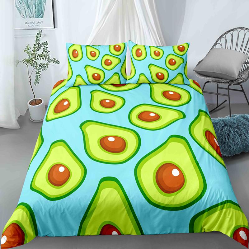 Cartoon Lustige Avocado Bettbezug - Sommerfrucht-Thema Für Kinder Jungen Mädchen & Erwachsene