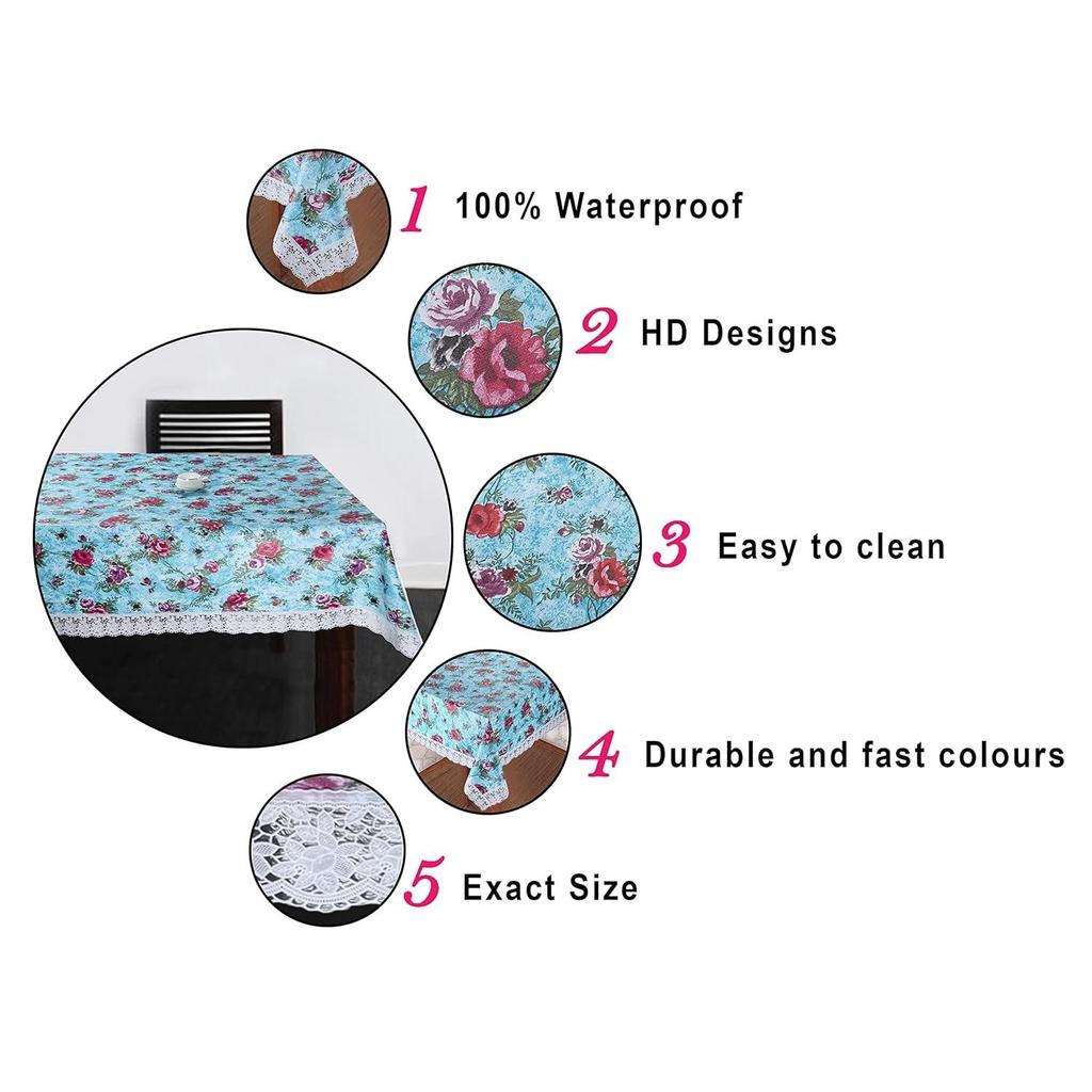 Premium Center Table Cover, Waterproof and Dustproof (Digital Blue, 40x60 Inch- Center Table)