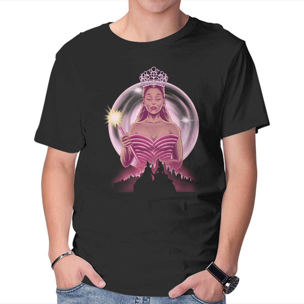 Unisex Crew Neck T-Shirt Wicked Pink Graphic Short Sleeve Casual Tee L
