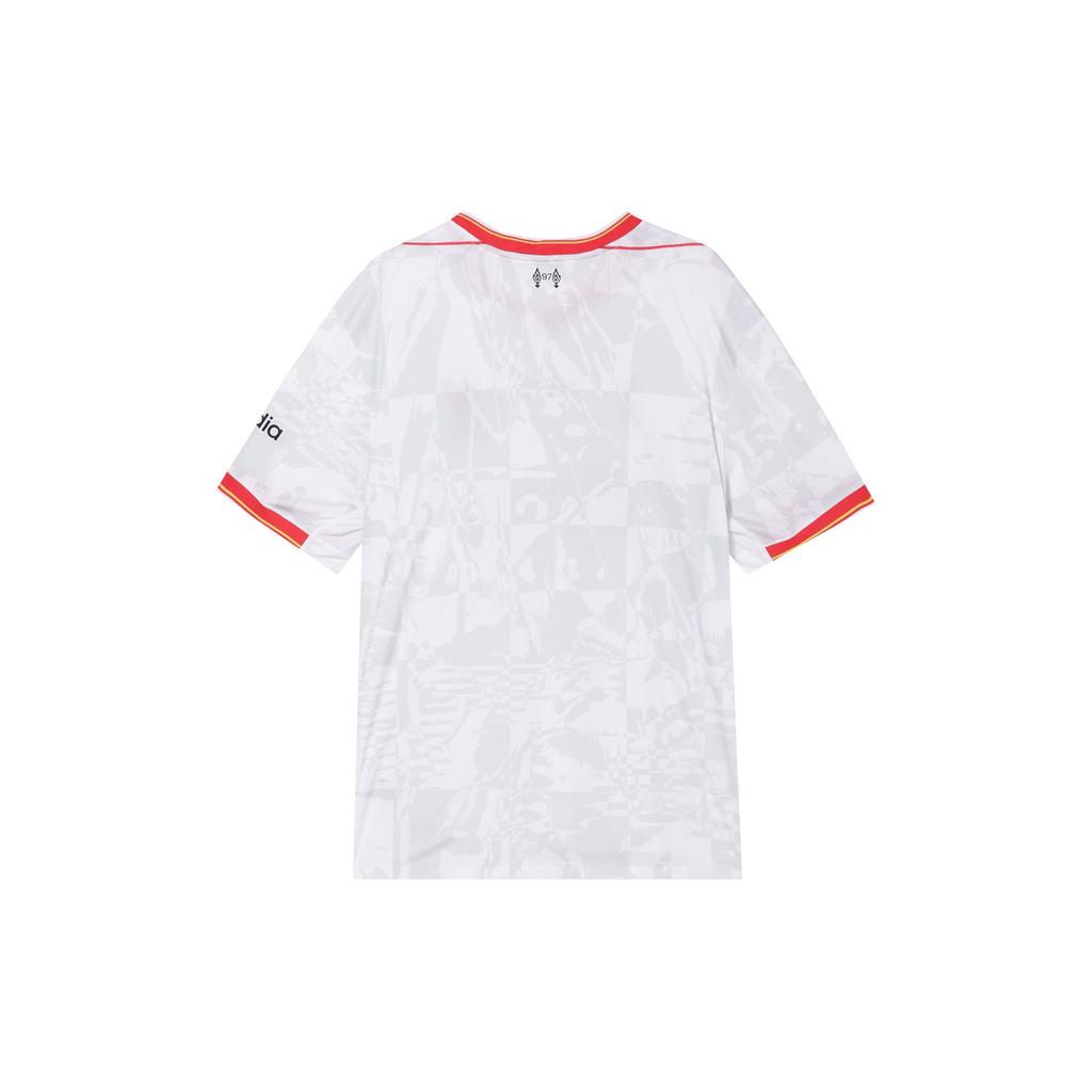 Nike Maillot Vintage Dri-FIT Liverpool FC Mode Logo Manches Courtes Col V Maillot de Football Homme Hauts Blanc Platine Pur Noir FQ2030101