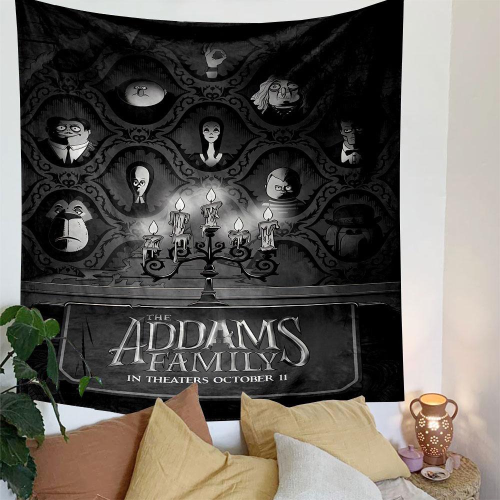 The Addams Family Tapestry Wall Hanging, Gothic Comedy Poster, Wall Decor for Bedroom Living Room Dorm