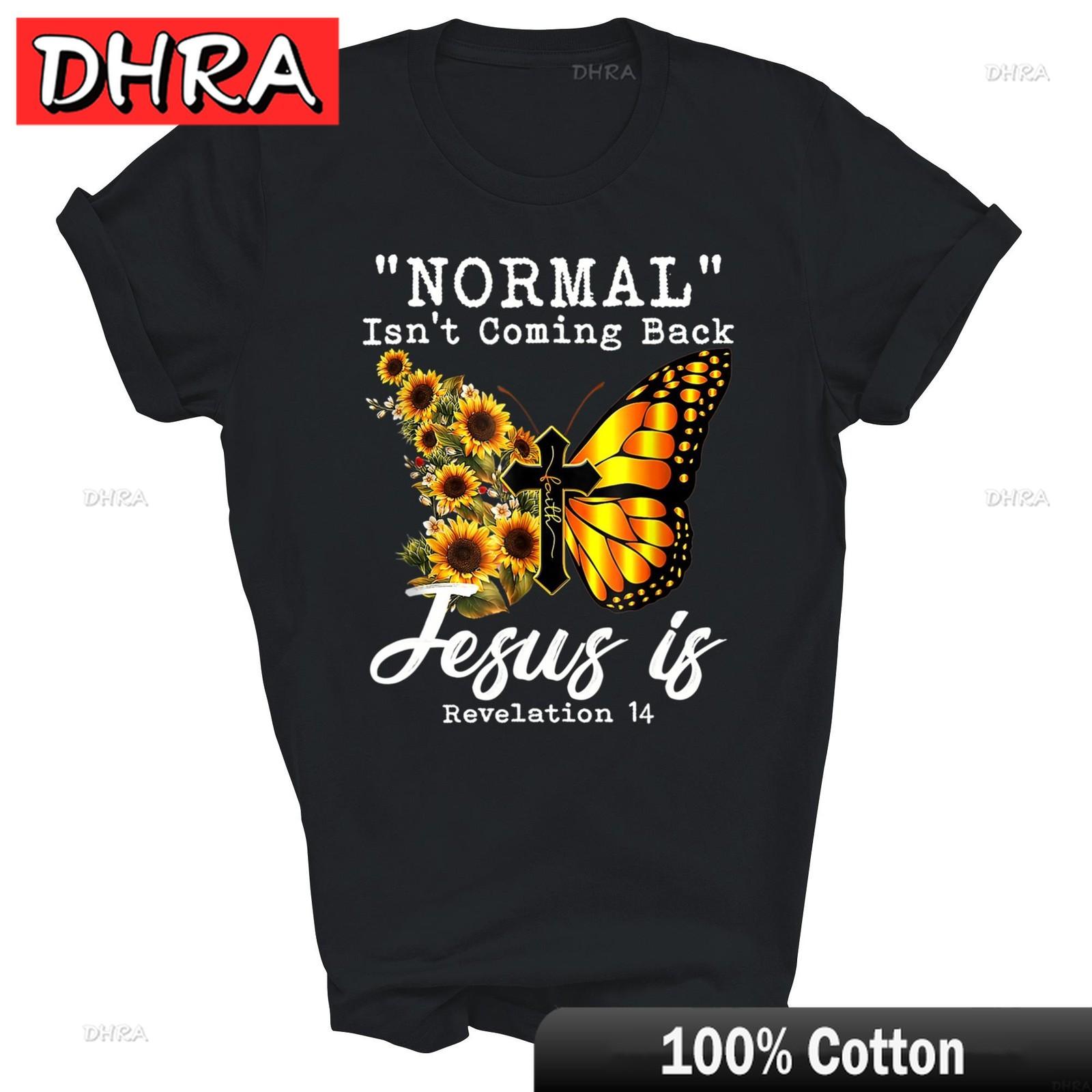Normal Isnt Coming Back Jesus Is Sunflower Featuring Creative Design Ropa Hombre Grunge Harajuku Graphic Tee T Shirts Comfy 4XL