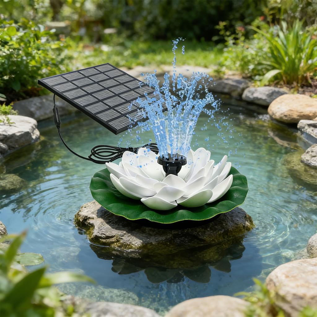 Elegant Sun Energy Flower Water Display For Backyard Improve Constructed From PET Layer And Single Crystal Silicon