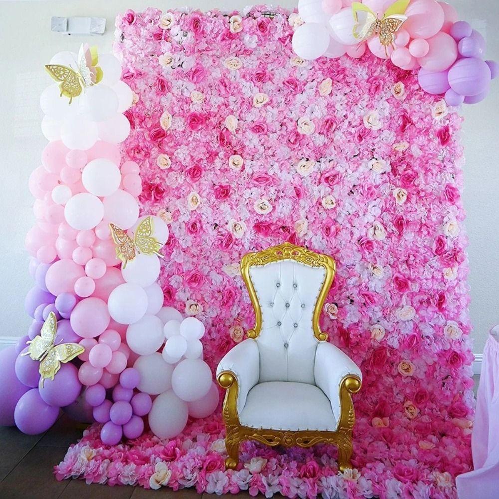 60X40cm Artificial Flower Wall Panels Handmade Silk Rose Flower Wall  Home Decor