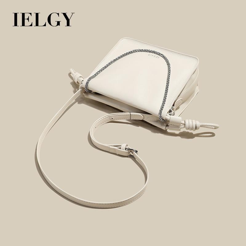 IELGY Exquisite Pleated Crossbody Bag with Adjustable Drawstring