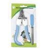 Pet Nail Clipper Set Cats Stainless Steel Trimmer With File Small Large Size Pink Blue