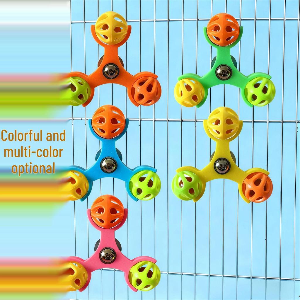Parrot Windmill Bell Toy: Educational, Anti-Stress, Tiger Skin & Peony Birdcage Ornament