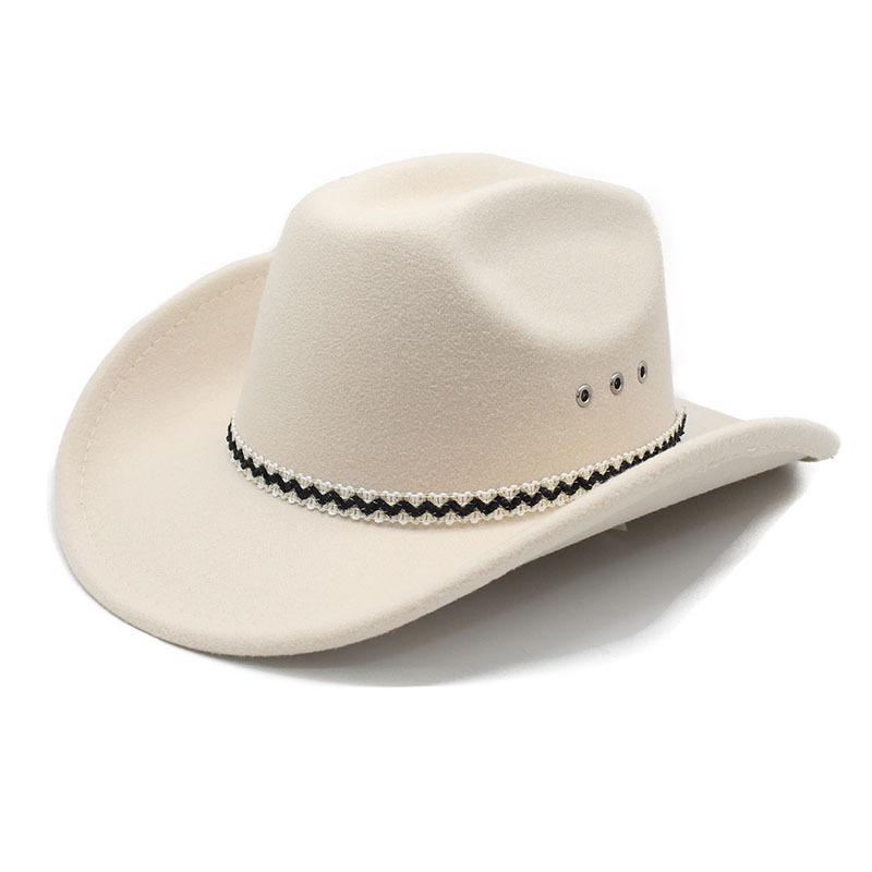 JYL TS DIY Western Cowboy Hat Unisex Ethnic Sunshade Jazz Felt Performance Hat