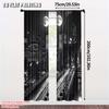 Set Of 2 Flat Printing Curtain Brooklyn Bridge Night Skyline Fabric Without Electricity Family Party Perfect Polyester Machine Washable