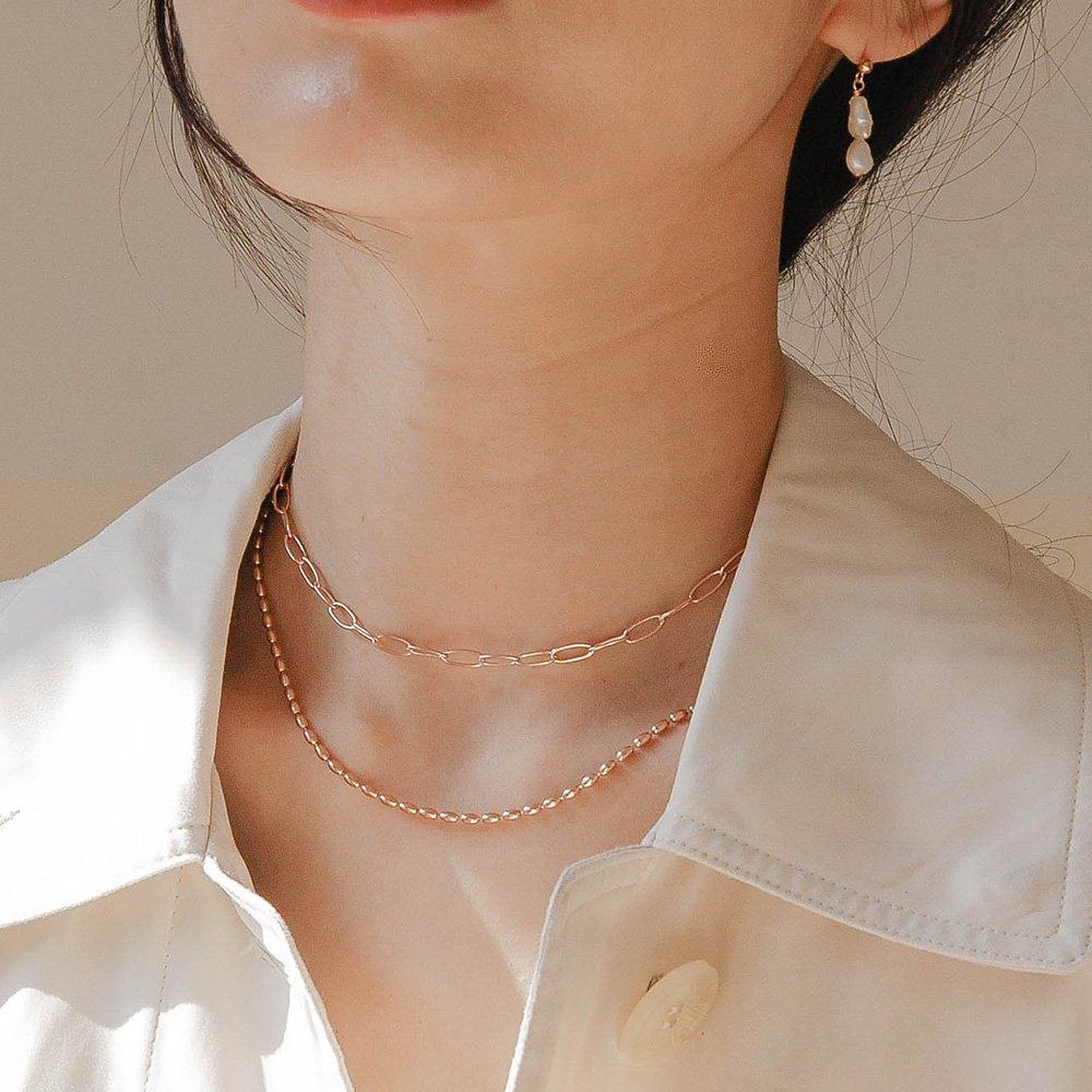 92.5 Silver Clip Necklace Simple Daily Choker Necklace