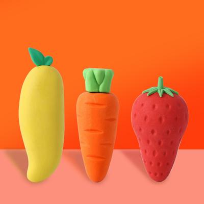 Fruit Eraser for Students Elementary School Eraser Big Mac Carrot Cute Crumb-free Eraser