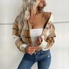 Women's 2024 Autumn Plaid Cardigan Shirt Jacket - European & American Retro Style