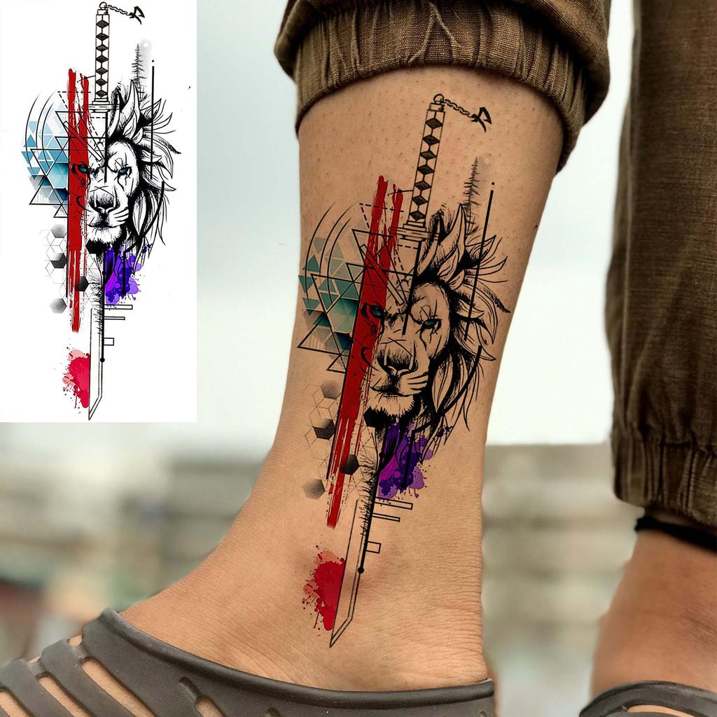 1 Sheet Halloween Dark Gothic Phoenix Temporary Tattoo For Men Women Neck Forearm, Waterproof Realistic Temp Fake Tatoo Stickers